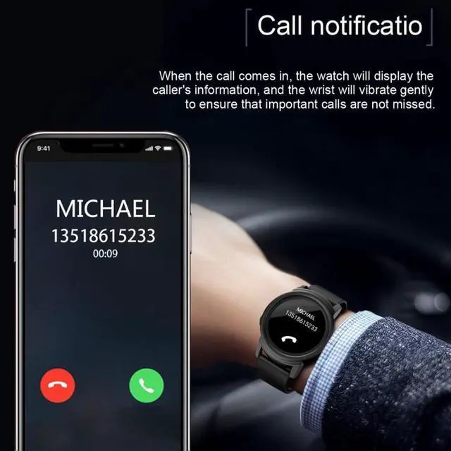 Alt view image 7 of 7 - DK02 1.3 inches IPS Color Screen Smart Bracelet IP67 Waterproof, Support Call Reminder /Heart Rate Monitoring /Sleep Monitoring / Sedentary Reminder (Black)