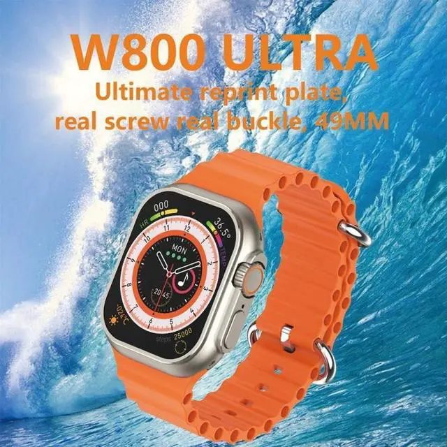 Alt view image 3 of 7 - W800 Ultra 2.02 inch Color Screen Smart Watch,Support Heart Rate Monitoring / Blood Pressure Monitoring (White)