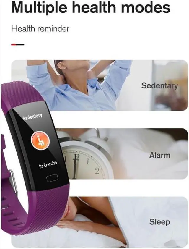 Alt view image 5 of 7 - Y10 0.96 inch TFT Color Screen Smart Bracelet, Support Call Reminder/ Heart Rate Monitoring /Blood Pressure Monitoring/ Sleep Monitoring/Blood Oxygen Monitoring (Red)