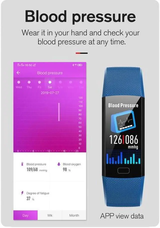 Alt view image 7 of 7 - Y10 0.96 inch TFT Color Screen Smart Bracelet, Support Call Reminder/ Heart Rate Monitoring /Blood Pressure Monitoring/ Sleep Monitoring/Blood Oxygen Monitoring (Red)