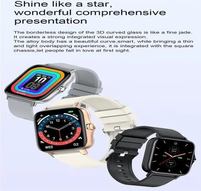 Alt view image 5 of 7 - T42 1.7 inch Color Screen Smart Watch, IP67 Waterproof, Support Bluetooth Call/Heart Rate Monitoring/Blood Pressure Monitoring/Blood Oxygen Monitoring/Sleep Monitoring (Silver)