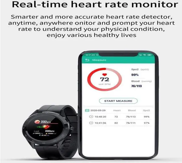 Alt view image 4 of 7 - Y10 1.54inch Color Screen Smart Watch IP68 Waterproof,Support Heart Rate Monitoring/Blood Pressure Monitoring/Blood Oxygen Monitoring/Sleep Monitoring (Black)