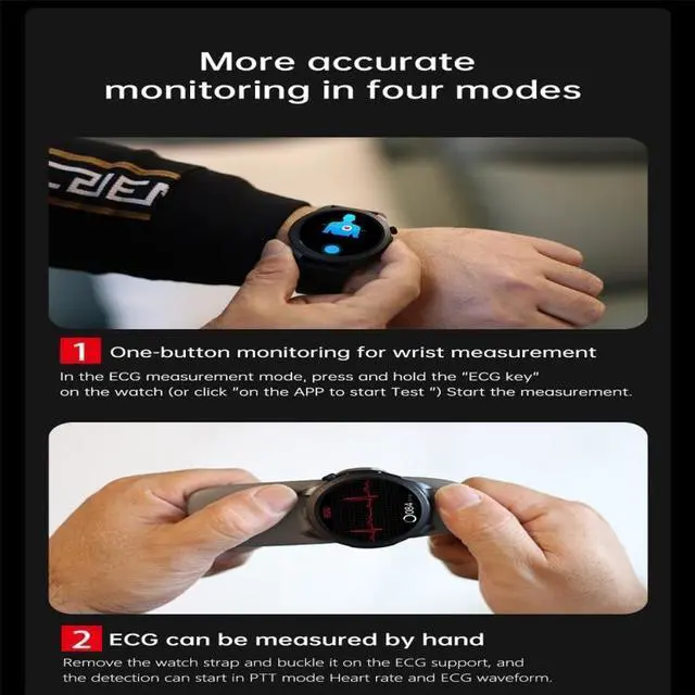 Alt view image 3 of 7 - E420 1.39 inch Color Screen Smart Watch,Steel Strap,Support Heart Rate Monitoring / Blood Pressure Monitoring (Black)