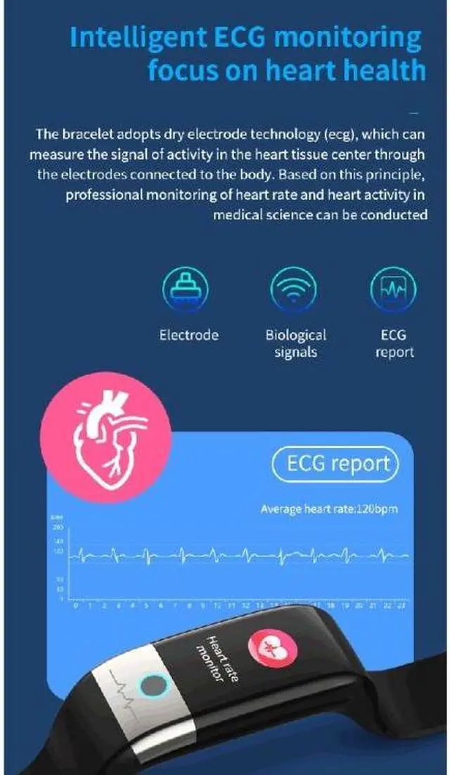 Alt view image 6 of 7 - X1 1.08 inch Color Screen IP67 Waterproof Smart Watch Wristband,Support Message Reminder / Heart Rate Monitor / Blood Oxygen Monitoring / Blood Pressure Monitoring/ Sleeping Monitoring (Blac