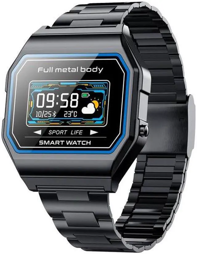 Main image of KW18  IP67 0.96 inch Steel Watchband Color Screen Smart Watch (Black)