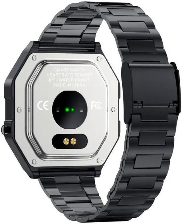Alt view image 7 of 7 - KW18  IP67 0.96 inch Steel Watchband Color Screen Smart Watch (Black)