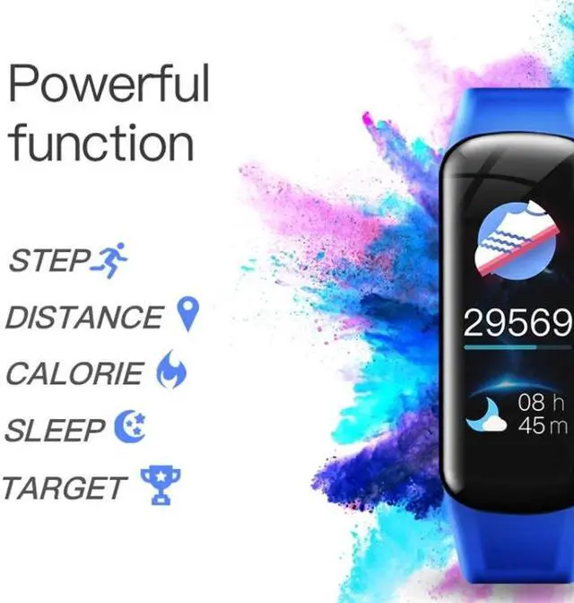 Alt view image 4 of 7 - DOMIN0 C1S 0.96 inches IPS Color Screen Smart Bracelet IP67 Waterproof, Support Call Reminder /Heart Rate Monitoring /Blood Pressure Monitoring /Sleep Monitoring /Sedentary Reminder / Remote