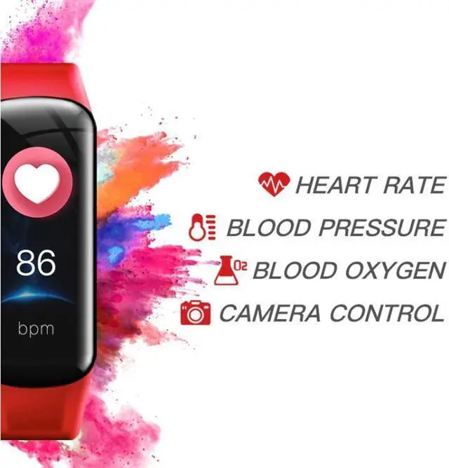 Alt view image 5 of 7 - DOMIN0 C1S 0.96 inches IPS Color Screen Smart Bracelet IP67 Waterproof, Support Call Reminder /Heart Rate Monitoring /Blood Pressure Monitoring /Sleep Monitoring /Sedentary Reminder / Remote