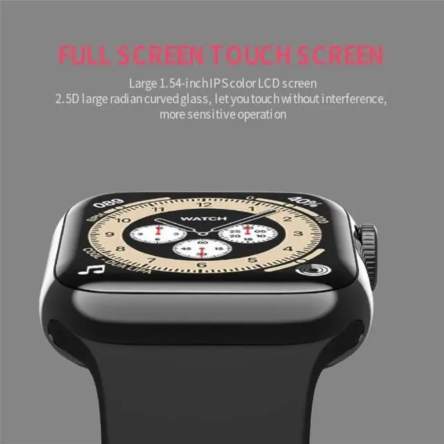 Alt view image 6 of 7 - W98 Plus 1.54 inch Color Screen Smart Watch, IP67 Waterproof, Support Temperature Monitoring/Heart Rate Monitoring/Blood Pressure Monitoring/Blood Oxygen Monitoring/Sleep Monitoring (Red)
