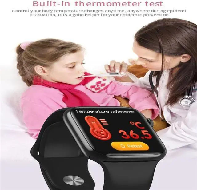 Alt view image 7 of 7 - W98 Plus 1.54 inch Color Screen Smart Watch, IP67 Waterproof, Support Temperature Monitoring/Heart Rate Monitoring/Blood Pressure Monitoring/Blood Oxygen Monitoring/Sleep Monitoring (Red)