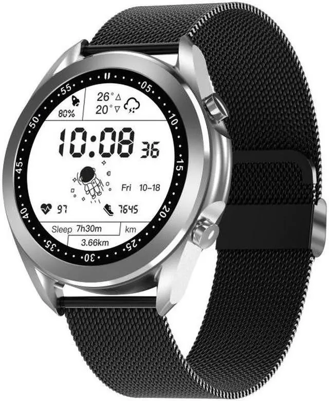 Main image of DW95 1.28 inch Color Screen Smart Watch, IP67 Waterproof,Steel Watchband,Support Bluetooth Call/Heart Rate Monitoring/Blood Pressure Monitoring/Blood Oxygen Monitoring/Sleep Monitoring (Silv