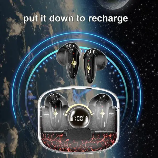 Alt view image 5 of 7 - TWS Wireless Bluetooth Headset In-ear Space Capsule Gaming Headset Space Capsule White (Transparent White)