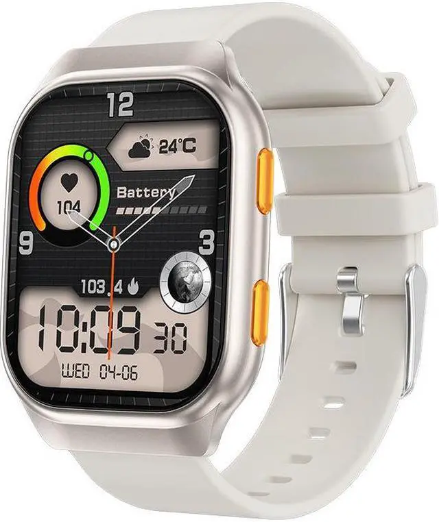 Alt view image 2 of 7 - Fw16e Smart Watch, Bluetooth Call, Music, Amoled, Hd Large Screen, Blood Pressure, Blood Sugar, Smart Watch (Gold Steel)