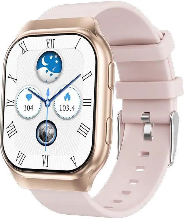 Alt view image 4 of 7 - Fw16e Smart Watch, Bluetooth Call, Music, Amoled, Hd Large Screen, Blood Pressure, Blood Sugar, Smart Watch (Gold Steel)