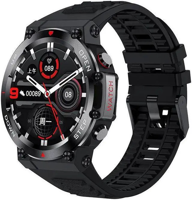 Alt view image 6 of 7 - Ak45 Smart Call Bracelet 1.32 Inch Ips Full Circle Full Angle Heart Rate Blood Pressure Monitoring Bluetooth Call Watch (Black)