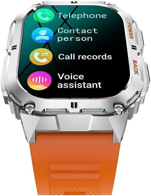 Alt view image 5 of 7 - K61pro Three-Proof Call Smart Watch Music Weather 1.96 Inch Heart Rate Blood Pressure Blood Oxygen Smart Watch (Black Milan)