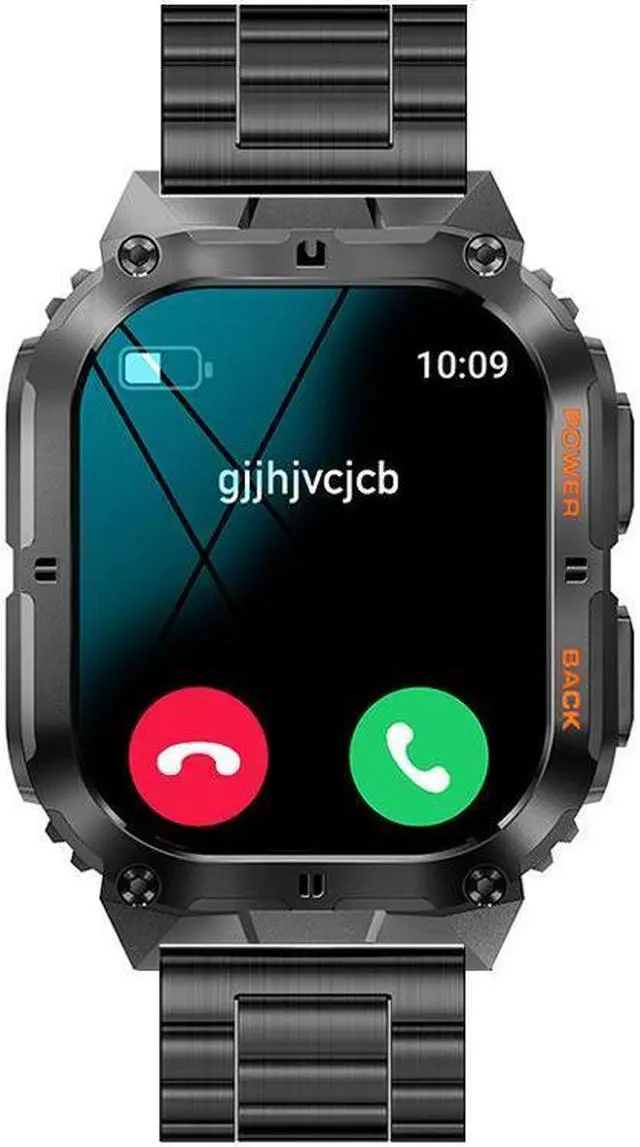 Alt view image 7 of 7 - K61pro Three-Proof Call Smart Watch Music Weather 1.96 Inch Heart Rate Blood Pressure Blood Oxygen Smart Watch (Black Milan)