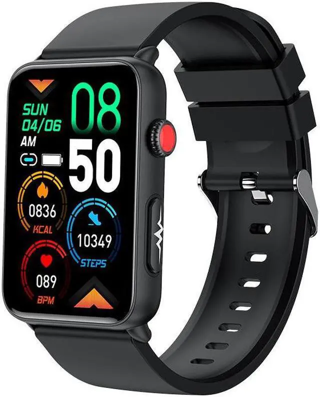 Alt view image 3 of 7 - Et620 Bluetooth Talking Smartwatch Ecg Ecg Cardio Blood Glucose Body Temperature Heart Rate Health Monitoring Multi Sport (Black Leather)