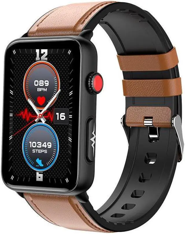 Alt view image 2 of 7 - Et620 Bluetooth Talking Smartwatch Ecg Ecg Cardio Blood Glucose Body Temperature Heart Rate Health Monitoring Multi Sport (Black Leather)