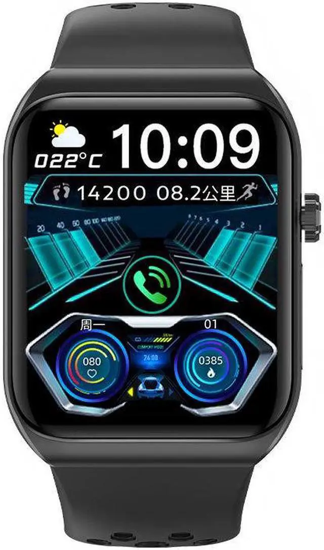 Alt view image 4 of 6 - Bk01 Bluetooth Calling Ecg Uric Acid Blood Lipid Blood Glucose Heart Rate Body Temperature Monitoring Multi-Sport Smart Watch (Black)