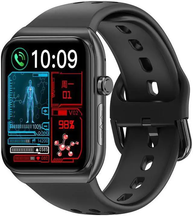 Main image of Bk01 Bluetooth Calling Ecg Uric Acid Blood Lipid Blood Glucose Heart Rate Body Temperature Monitoring Multi-Sport Smart Watch (Black)