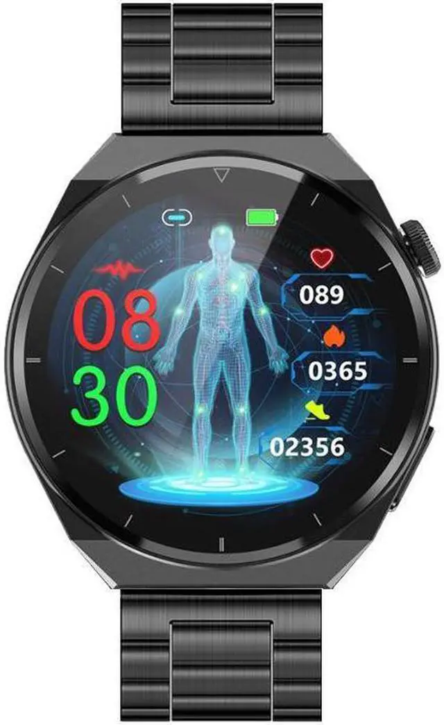 Alt view image 6 of 7 - Tk20 Ecg Smart Watch Blood Glucose Heart Rate Blood Pressure Temperature Monitoring Multi-Sport Smart Watch (Red)