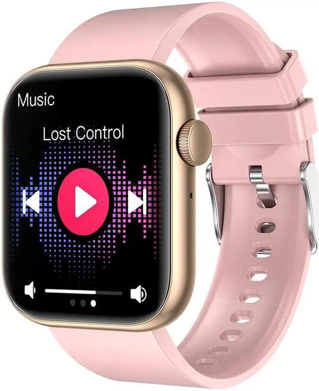 Alt view image 4 of 7 - Qx7 Bluetooth Calling Smart Watch Body Temperature Heart Rate Blood Oxygen Monitoring Voice Assistant Sport Smart Watch (Pink)
