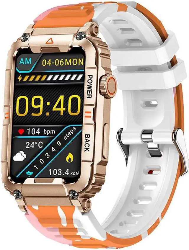 Main image of Kr88 Bluetooth Calling Smart Watch Voice Assistant Heart Rate Blood Pressure Monitoring Multi-Sport Smart Watch (Camouflage Gold)