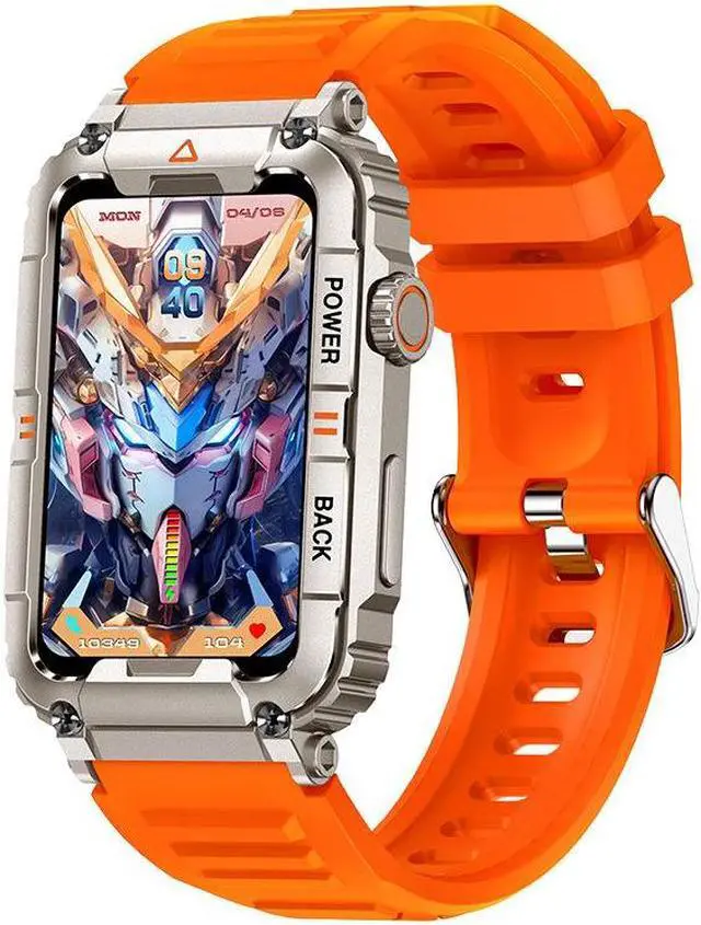 Alt view image 2 of 7 - Kr88 Bluetooth Calling Smart Watch Voice Assistant Heart Rate Blood Pressure Monitoring Multi-Sport Smart Watch (Camouflage Gold)