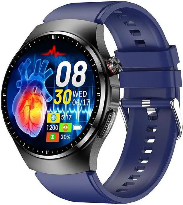 Alt view image 2 of 7 - Tk25 Ecg Blood Glucose Uric Acid Bluetooth Talk Smart Watch Body Temperature Heart Rate Multi-Exercise Smart Watch (Red)