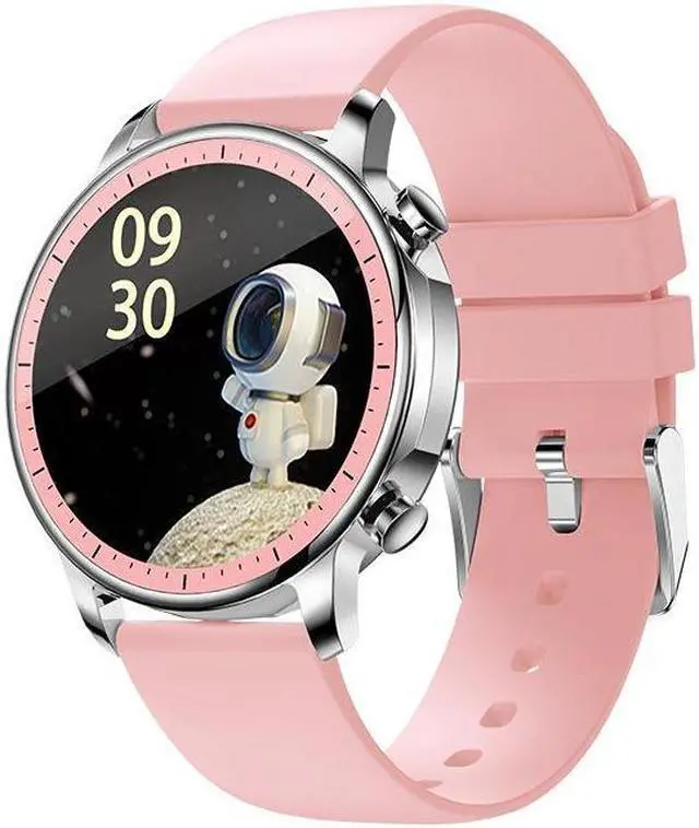 Alt view image 4 of 7 - V23 Full Round Full Touch Bracelet Heart Rate Blood Pressure Blood Oxygen Measurement Black Skin Female Physiological Cycle Smart Watch (Pink)