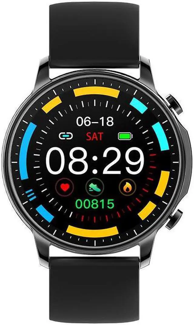 Alt view image 5 of 7 - V23 Full Round Full Touch Bracelet Heart Rate Blood Pressure Blood Oxygen Measurement Black Skin Female Physiological Cycle Smart Watch (Pink)