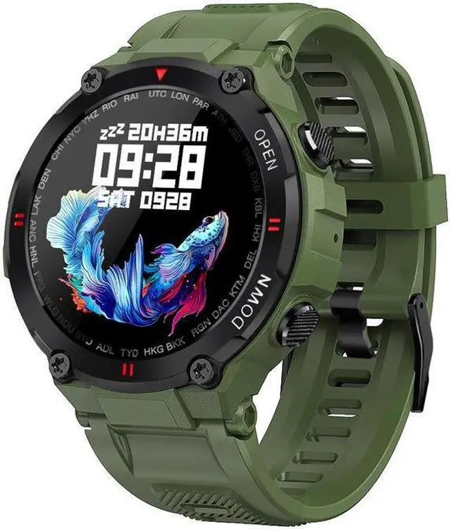 Alt view image 3 of 7 - K22 K27 Outdoor Smart Bracelet 1.28 Inch Ips Heart Rate Blood Pressure Blood Oxygen Exercise Monitoring Waterproof Smart Watch (Green)