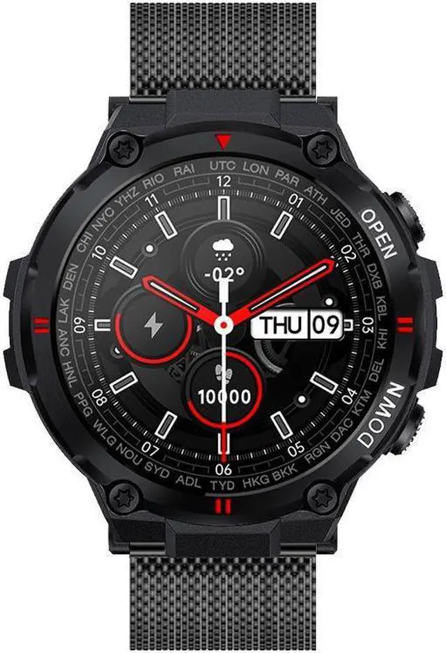 Alt view image 7 of 7 - K22 K27 Outdoor Smart Bracelet 1.28 Inch Ips Heart Rate Blood Pressure Blood Oxygen Exercise Monitoring Waterproof Smart Watch (Green)