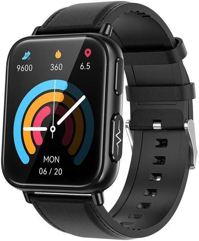 Alt view image 5 of 7 - Tk10 Ecg Smart Watch Ecg Non-Invasive Blood Glucose Heart Rate Blood Pressure Blood Oxygen Multi-Exercise Smart Watch (Brown Leather)