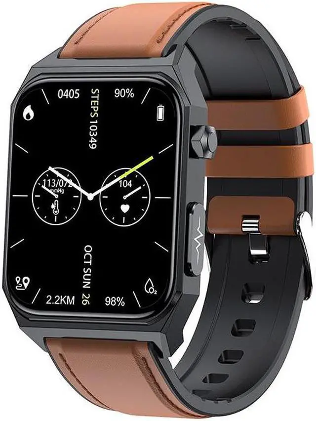 Alt view image 4 of 7 - E530 Non-Invasive Blood Glucose Body Temperature Smart Watch Blood Pressure Blood Oxygen Heart Rate Weather Music Alarm Clock Smart Watch (Red)