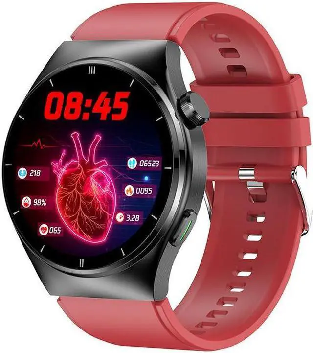 Main image of F320 Laser Physiotherapy Bluetooth Call Uric Acid Blood Lipid Noninvasive Blood Glucose Measurement Heart Rate Body Temperature Smart Watch (Red)