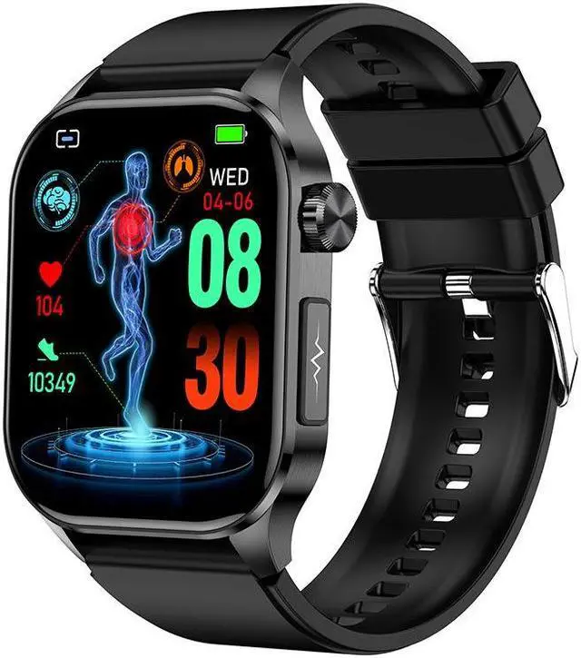 Main image of Et580 Bluetooth Calling Ecg Smart Watch Blood Glucose Heart Rate Body Temperature Monitoring Multi-Sport Smart Watch (Black Bamboo)