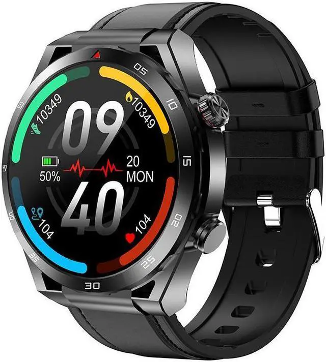 Alt view image 5 of 7 - Et450 Bluetooth Call Smart Watch Ecg Ecg Blood Glucose Heart Rate Body Temperature Blood Oxygen Smart Watch (Blue) Black