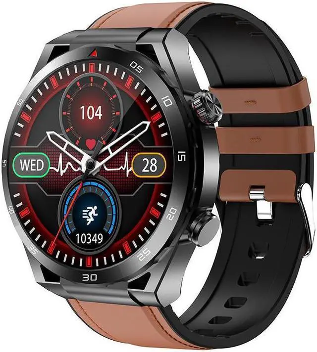 Alt view image 7 of 7 - Et450 Bluetooth Call Smart Watch Ecg Ecg Blood Glucose Heart Rate Body Temperature Blood Oxygen Smart Watch (Blue) Black