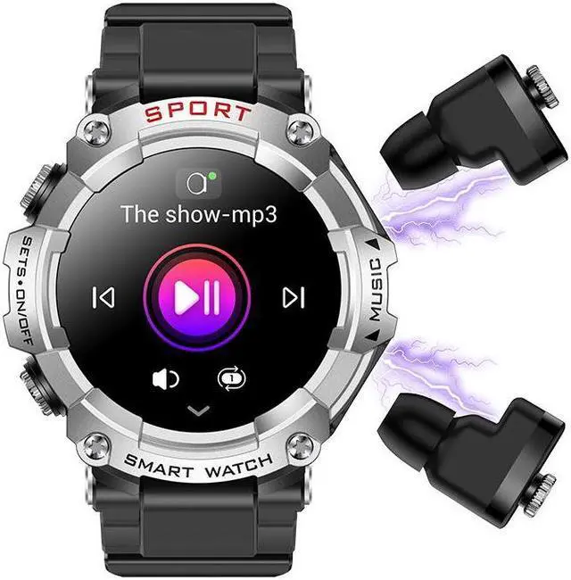 Alt view image 5 of 7 - T96 Outdoor Bluetooth Headset Call Smart Watch Local Mp3 Multi-Sports Heart Rate Blood Pressure Smart Watch (Silver)