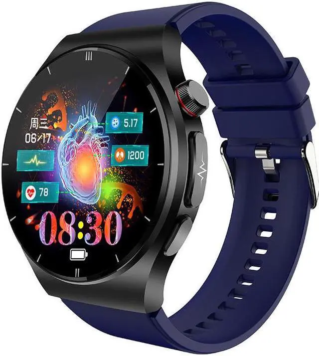 Alt view image 7 of 7 - Et340 Bluetooth Calling Smart Watch Blood Glucose Uric Acid Blood Lipid Ecg + Ppg More Than Sport Smart Watch (Brown Leather)