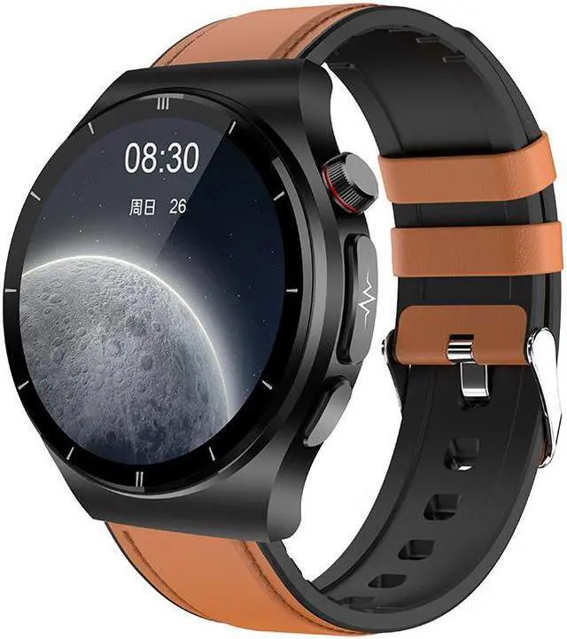 Alt view image 5 of 7 - Et340 Bluetooth Calling Smart Watch Blood Glucose Uric Acid Blood Lipid Ecg + Ppg More Than Sport Smart Watch (Brown Leather)