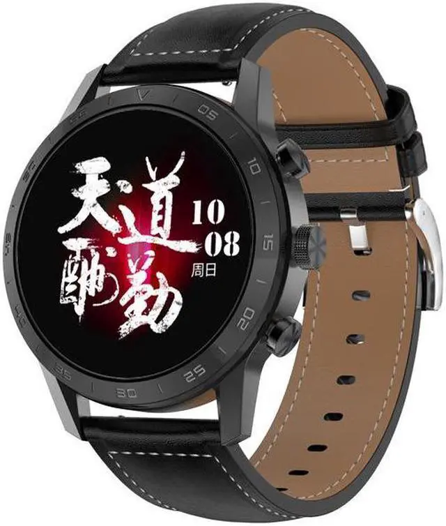 Alt view image 2 of 7 - Dt70 Smart Watch 1.39-Inch Amoled Screen Bluetooth Calling Rotating Button Wireless Charger Local Music (Brown Leather)