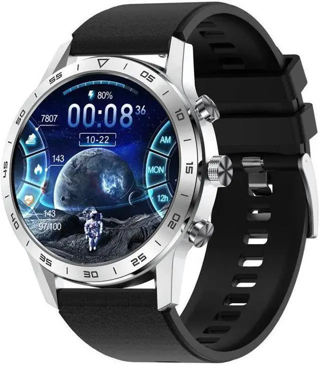 Alt view image 4 of 7 - Dt70 Smart Watch 1.39-Inch Amoled Screen Bluetooth Calling Rotating Button Wireless Charger Local Music (Brown Leather)