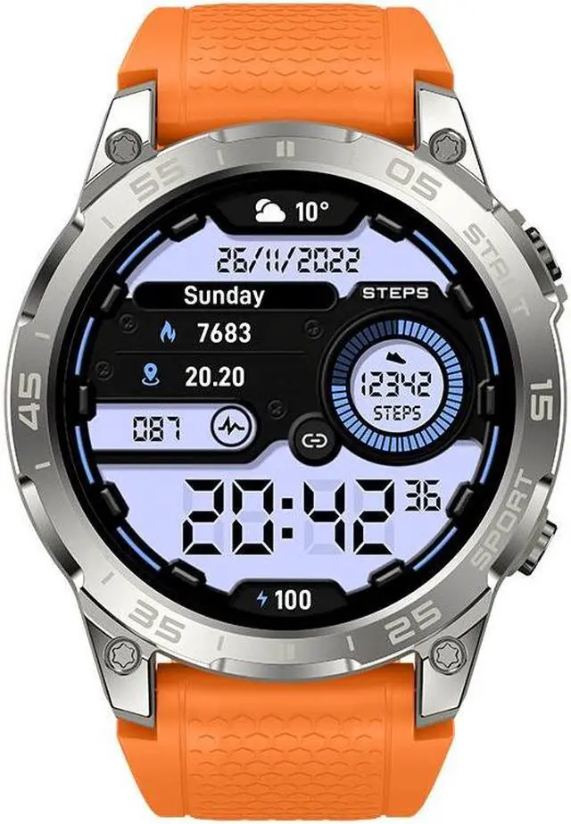Alt view image 4 of 6 - New S57a Bluetooth Call Smartwatch 1.43-Inch 466*466 Heart Rate Blood Pressure Multi-Exercise Smartwatch (Orange)