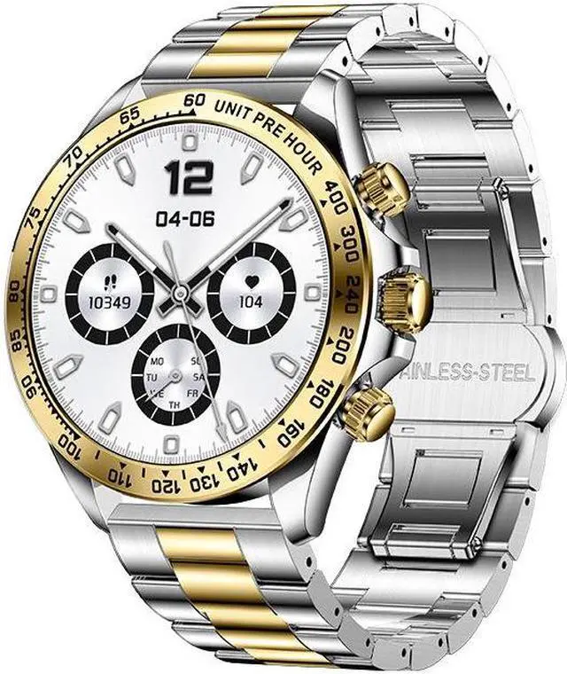 Alt view image 5 of 7 - Ak63 One-Click Connection Bluetooth Call, Rotary Button, Voice Assistant, Heart Rate, Blood Pressure, Multi-Sport Smart Watch (Blue Steel) Black