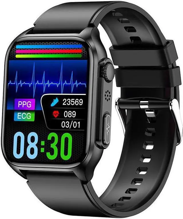 Alt view image 4 of 7 - Tk12 Bluetooth Call Smart Watch Ecg Ecg Blood Glucose Heart Rate Body Temperature Monitoring Multi-Sport Smart Watch (Red)