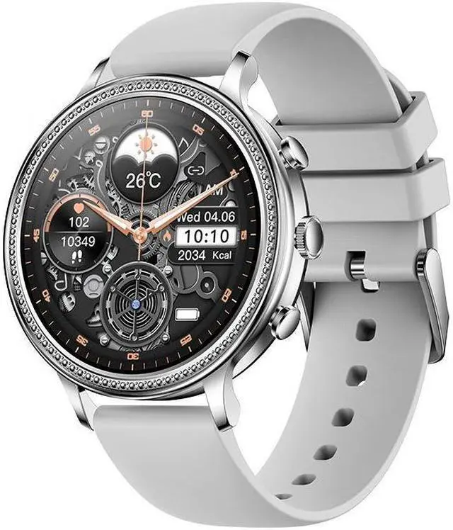 Alt view image 6 of 7 - V60 Women's Bluetooth Call Smart Watch 1.39 High Resolution Heart Rate Blood Pressure Multi-Sport Smart Watch (Silver Steel)
