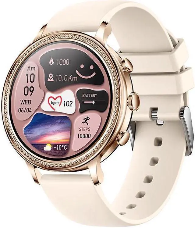 Alt view image 4 of 7 - V60 Women's Bluetooth Call Smart Watch 1.39 High Resolution Heart Rate Blood Pressure Multi-Sport Smart Watch (Silver Steel)